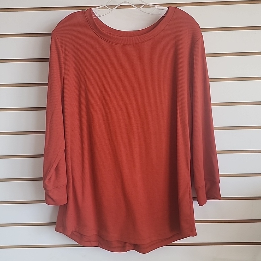 Long sleeve lined orange top Time&Tru